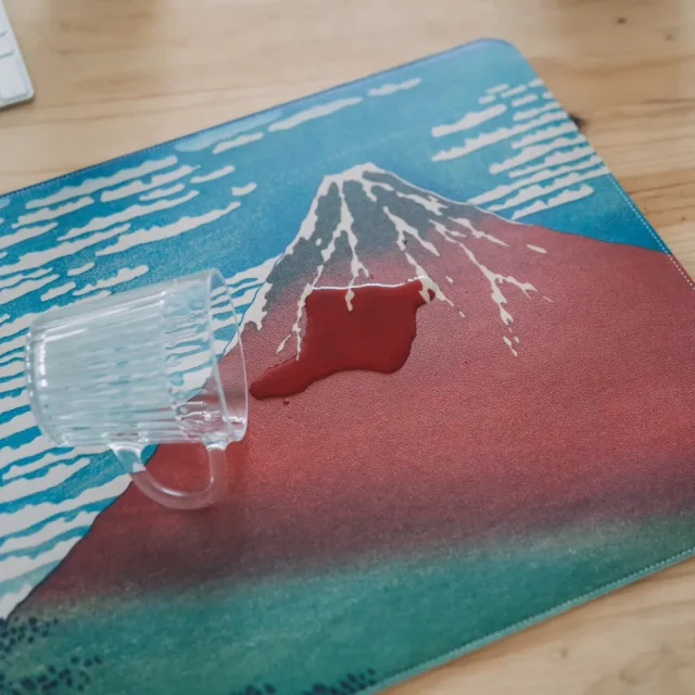 Mauspad Hokusai Katsushika - Red Fuji - Made in Japan