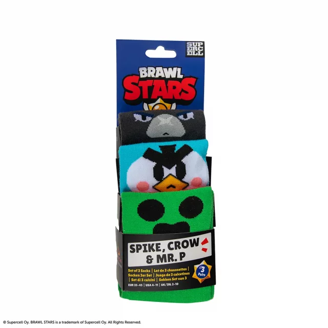 Socken Brawl Stars - Spike, Crow & Mr. P (3 Stück)