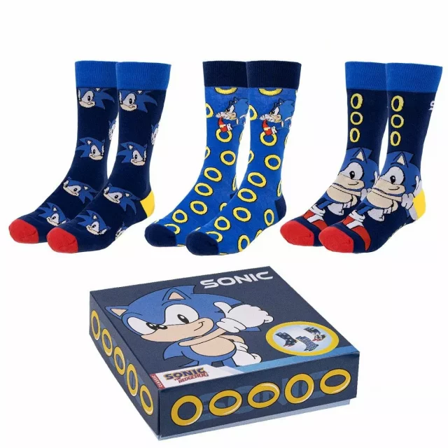 Socken Sonic - Sonic Rings (3 Paar) (größe 36/41) - Sonic the Hedgehog