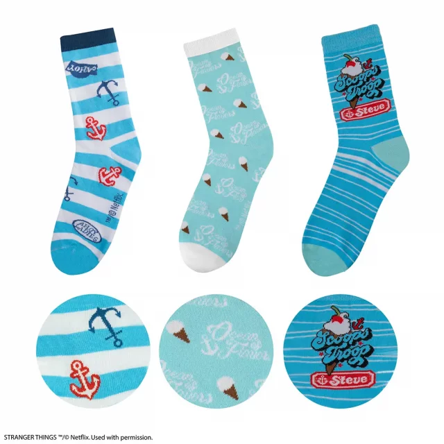 Socken Stranger Things - Scoops Ahoy (Größe 36/45) (3 Paar)