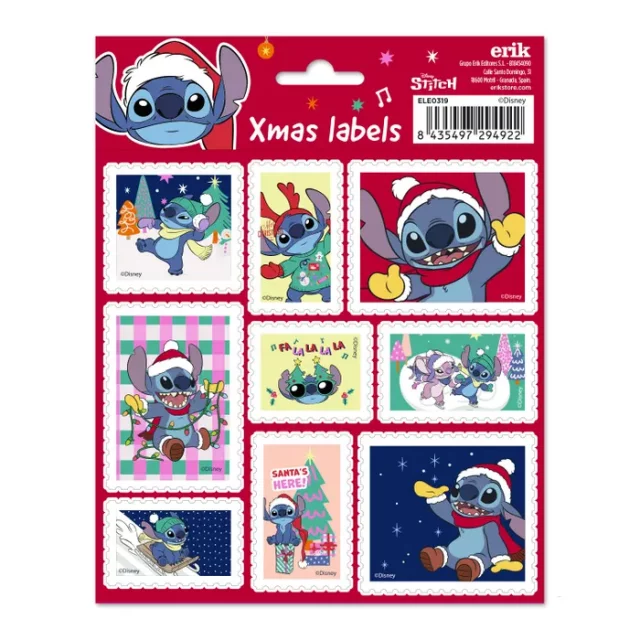Beschriftungsetiketten Lilo & Stitch - Stitch Christmas (selbstklebend) - Disney
