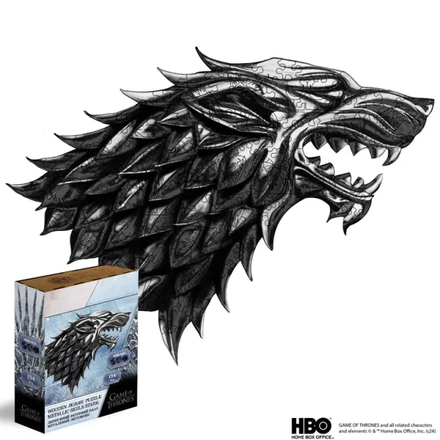 Puzzle Game of Thrones - Metallic Sigil Stark (aus Holz)