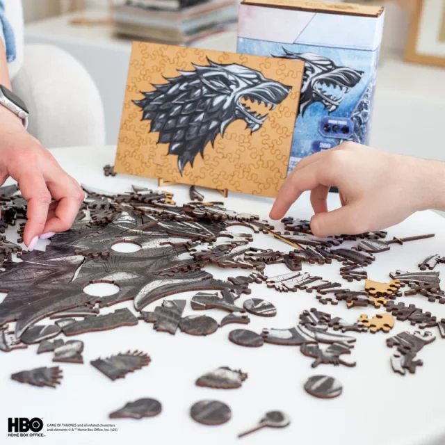 Puzzle Game of Thrones - Metallic Sigil Stark (aus Holz)