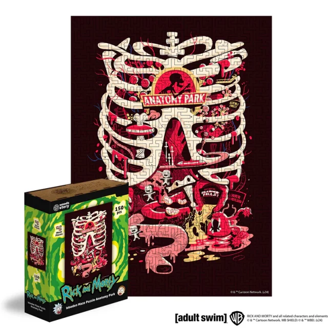 Puzzle Rick & Morty - Anatomy Park (aus Holz)
