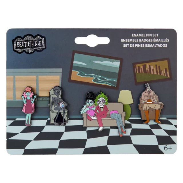 Abzeichen-Set Beetlejuice - Warteraum (Funko) - Tim Burton