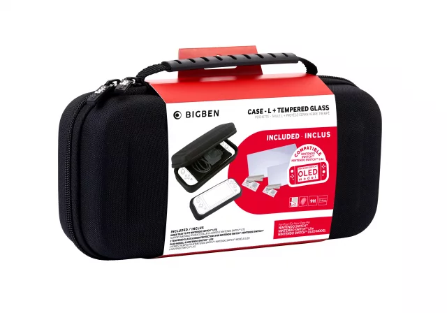 Zubehörset für Nintendo Switch - Switchpack 5 (Reisehülle, Zwischenstück für Switch Lite, 2 Hartglas) - Gehärtetes Glas