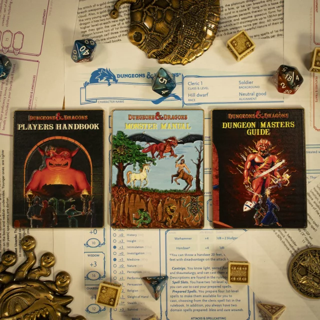 Satz von Sammlerplaketten Dungeons & Dragons - 50th Anniversary 1st Edition Book Cover (3 Stck) - Stück limitiert