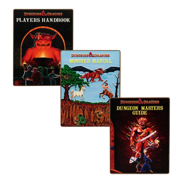 Satz von Sammlerplaketten Dungeons & Dragons - 50th Anniversary 1st Edition Book Cover (3 Stck) - Anstecker