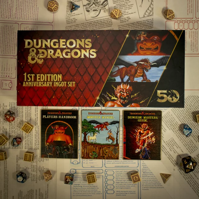 Satz von Sammlerplaketten Dungeons & Dragons - 50th Anniversary 1st Edition Book Cover (3 Stck) - Medaillon