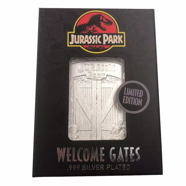 Sammlerplakette Jurassic Park - Entrance Gates Ingot (versilbert) - Münzen