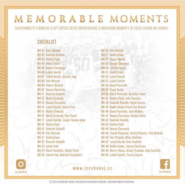 Sammlerkarten Hockey Memorable Moments - Retail Box (12 Packungen) - Sammler-Karten