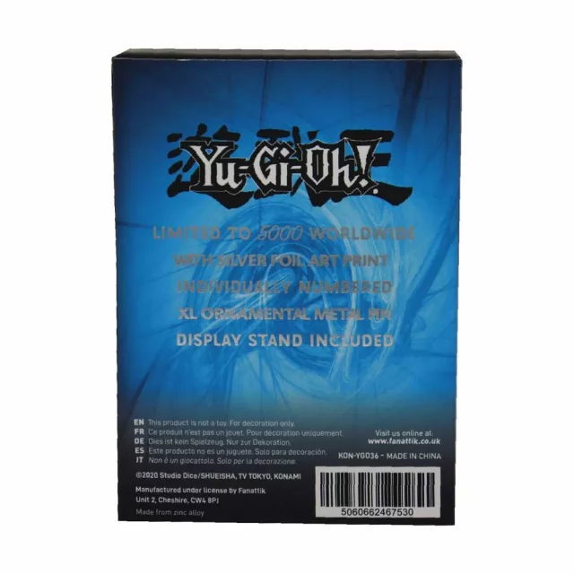 Sammler-Anstecker Yu-Gi-Oh! - Blue Eyes White Dragon XL (versilbert) - Stück limitiert