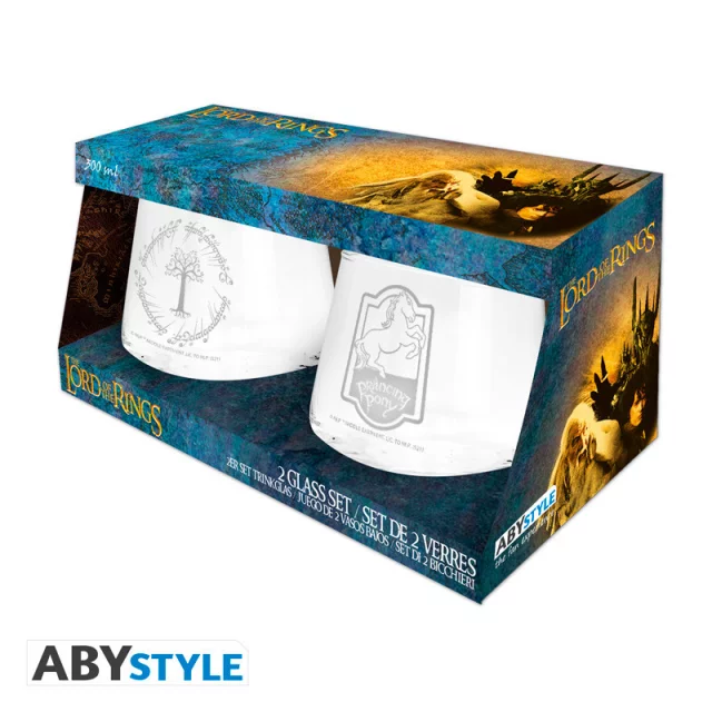 Glas Lord of the Rings - Prancing Pony & Gondor Tree Glass (2 Stck)