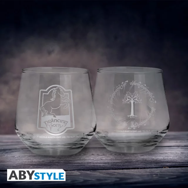 Glas Lord of the Rings - Prancing Pony & Gondor Tree Glass (2 Stck)