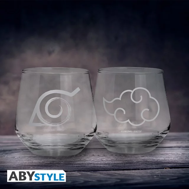 Glas Naruto Shippuden - Konoha & Akatsuki Glass Set (2 Stck) - Anime