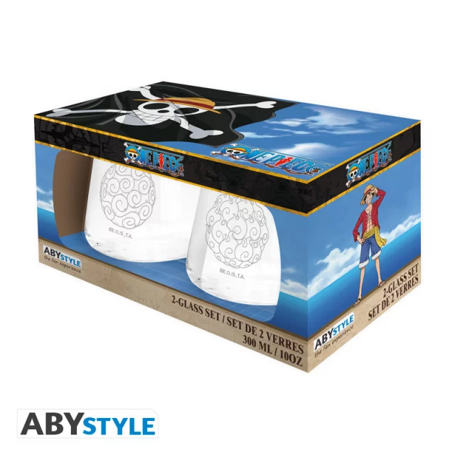 Glas One Piece - Devil Fruit Glass Set (2 Stck) - Anime