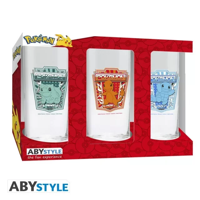 Gläser Pokémon - Bulbasaur, Charmander und Squirtle (3St) - Tassen