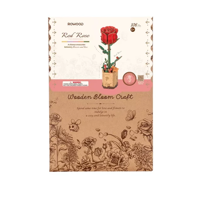 Bausatz - Rote Rose (aus Holz) - Aus Holz