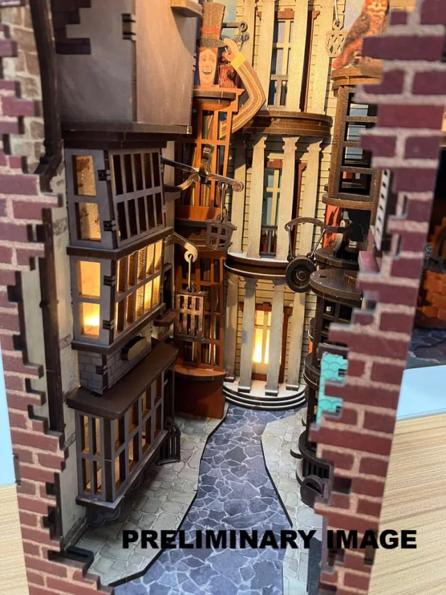 Bausatz Harry Potter - Buchstütze Diagon Alley (aus Holz) - Lesezeichen
