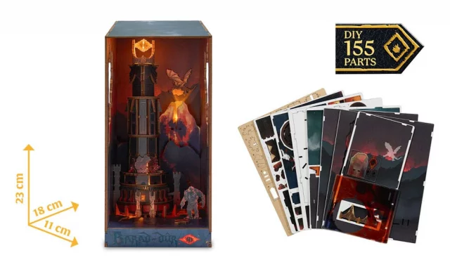 Bausatz Lord of the Rings - Buchstütze Barad-Dûr (aus Holz) - Lesezeichen