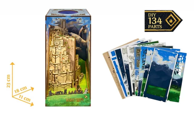 Bausatz Lord of the Rings - Buchstütze Minas Tirith (aus Holz) - Lesezeichen