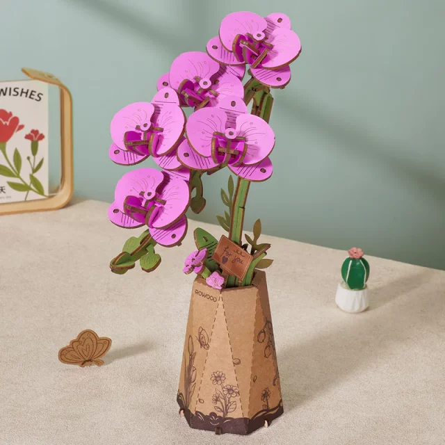 Bausatz- Purple Moth Orchid (aus Holz) - Robotime