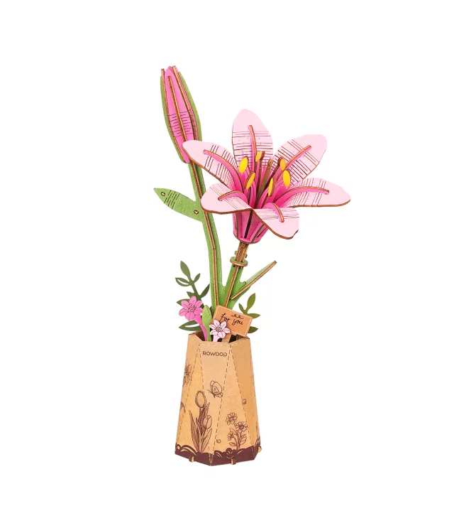 Bausatz – Rosa Lilie (aus Holz) - Robotime