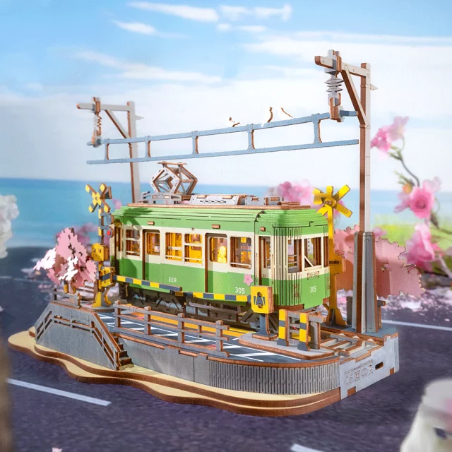 Bausatz - Sakura Journey Straßenbahn (aus Holz) - Made in Japan