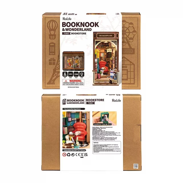 Bausatz- Buchstütze Bookstore (aus Holz) - Robotime