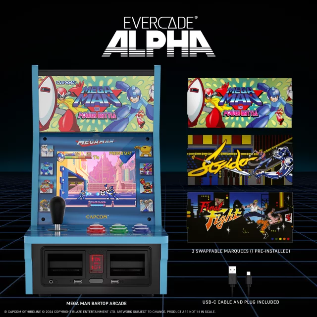 Evercade Alpha Mega Man Bartop Arcade Tabletop Retro Arcade Maschine - Spielkonsole