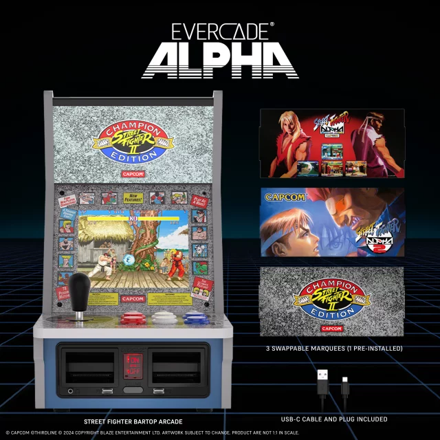 Evercade Alpha Street Fighter Bartop Arcade Tabletop Retro Arcade Maschine - Spielkonsole
