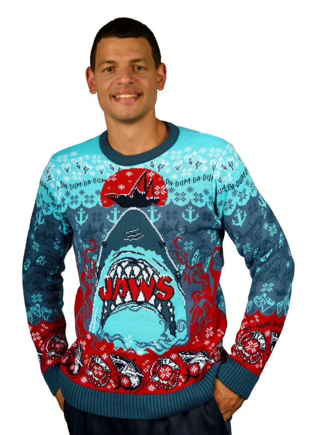 Weihnachtspullover Jaws - Christmas Jumper (größe XL)