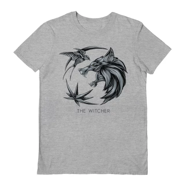 T-Shirt The Witcher - Wolf Logo Grey (größe XXL)