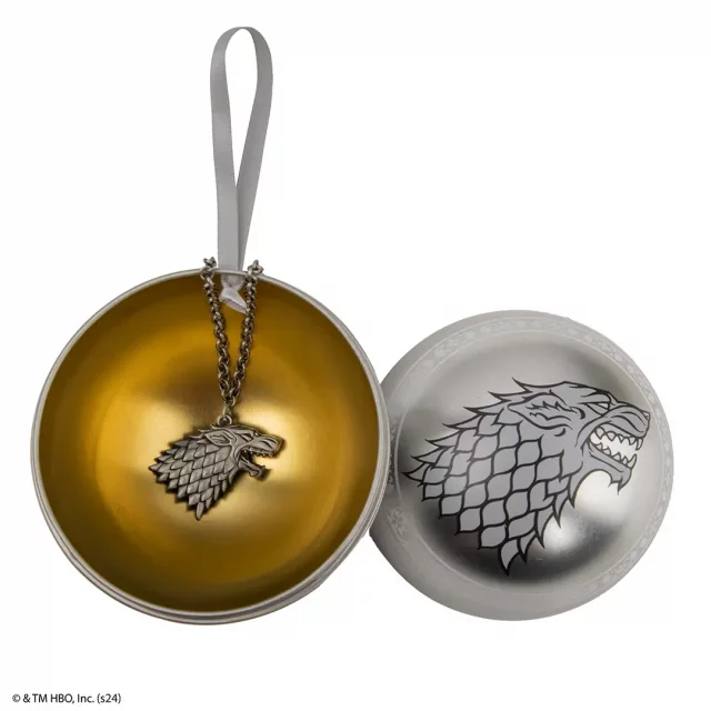 Weihnachtsschmuck Game of Thrones - Stark Direwolf (mit Anhänger im Inneren) - Weihnachtsdekoration