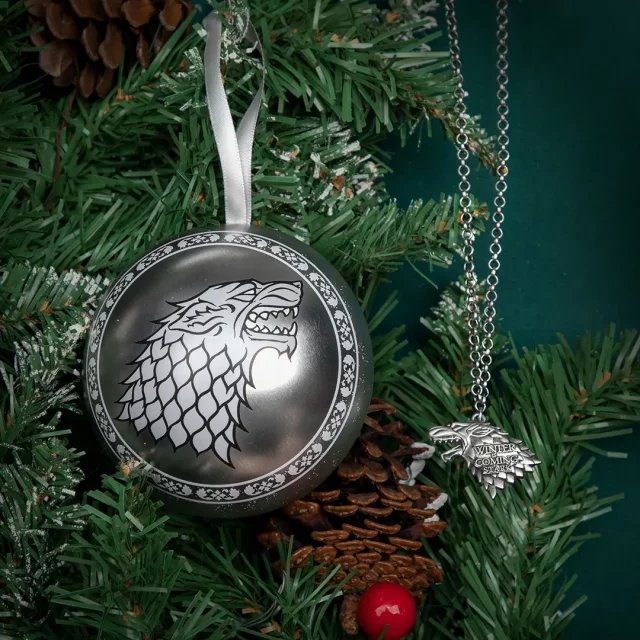 Weihnachtsschmuck Game of Thrones - Stark Direwolf (mit Anhänger im Inneren) - Game of Thrones