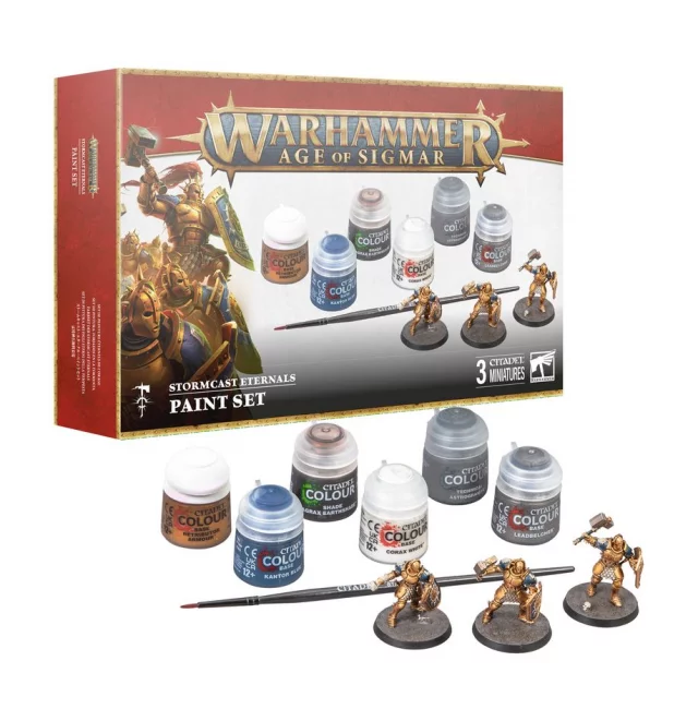 W-AOS - Stormcast Eternals Paint Set (3 Figuren) - Brettspiel