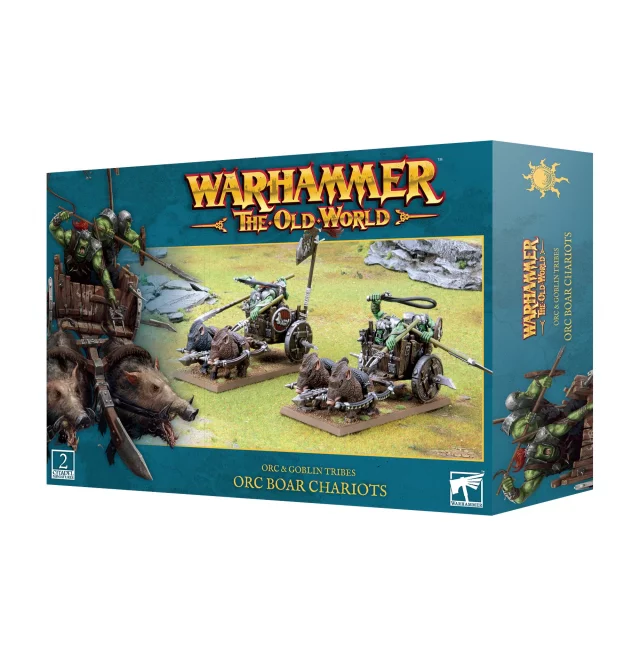 Warhammer The Old World - Orc & Goblin Tribes - Orc Boar Chariots (2 Figuren) - Warhammer: Old World