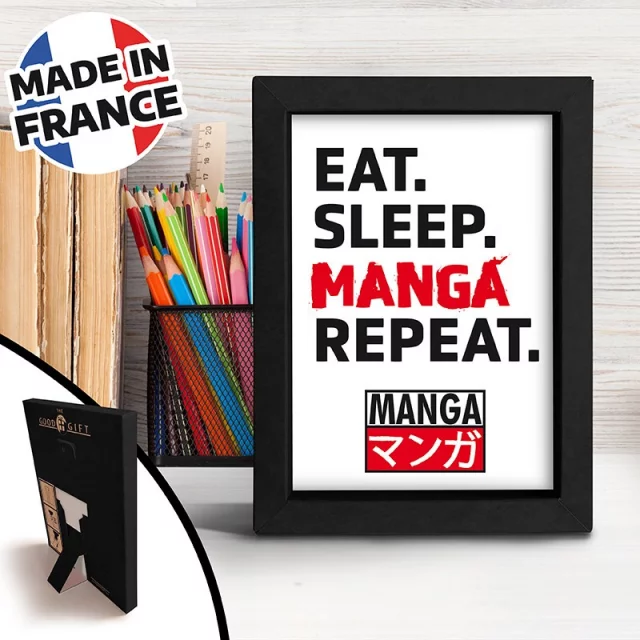Gerahmtes Poster Asian Art - Eat. Sleep. Manga. Repeat. - Made in Abyss