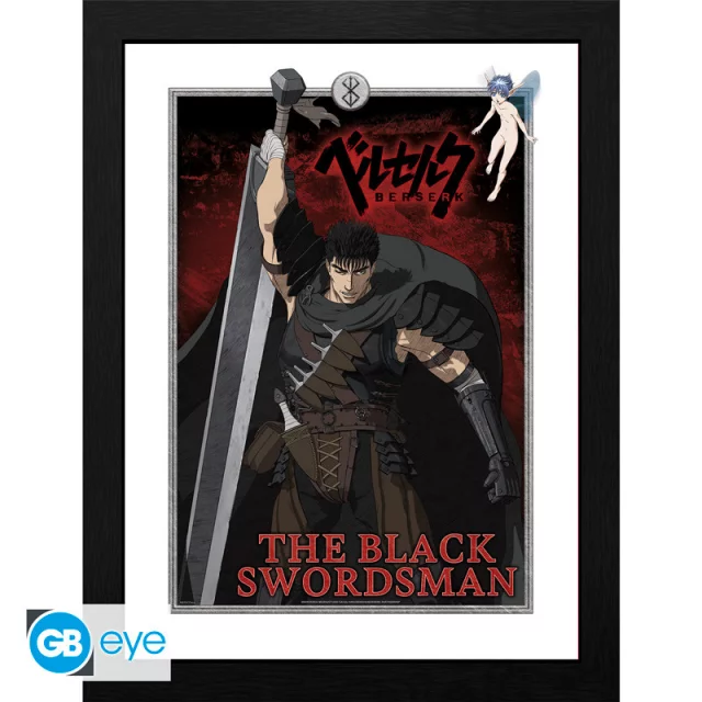 Gerahmtes Poster Berserk - The Black Swordsman
