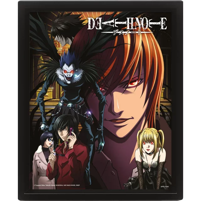 Gerahmtes Poster Death Note - Connected By Fate 3D (lentikulär) - Anime