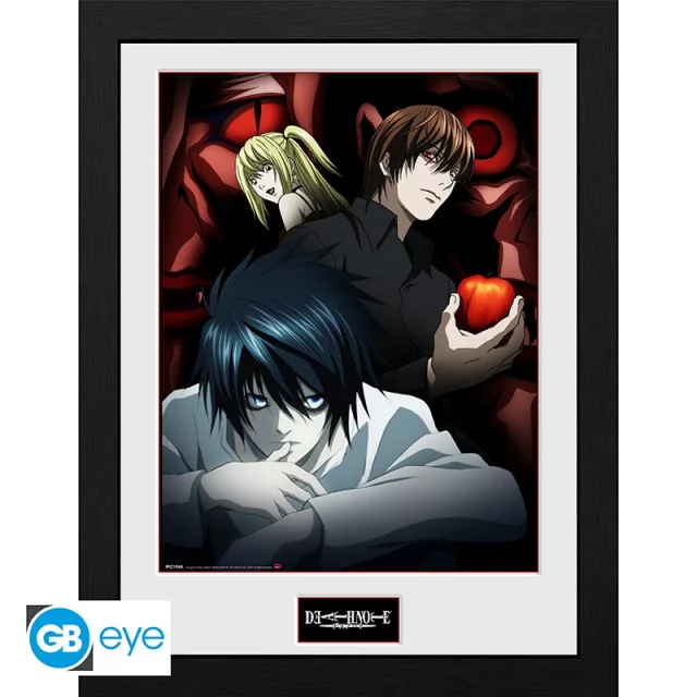 Gerahmtes Poster Death Note - Light, L and Misa