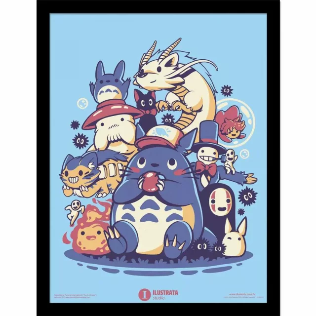 Gerahmtes Poster Ghibli - Creatures, Spirits And Friends (Mein Nachbar Totoro)