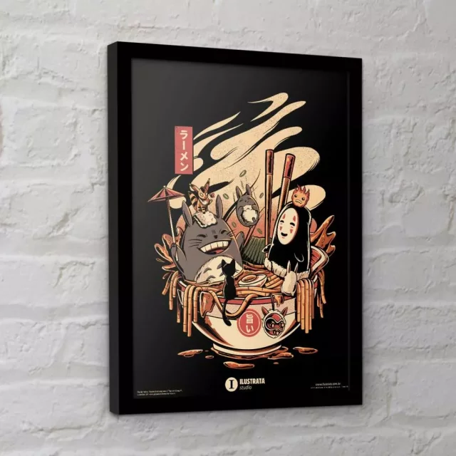 Gerahmtes Poster Ghibli - Ramen Pool Party (Mein Nachbar Totoro)