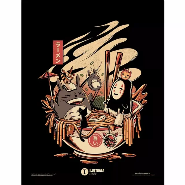 Gerahmtes Poster Ghibli - Ramen Pool Party (Mein Nachbar Totoro)