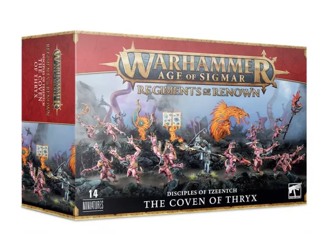 W-AOS: Regiments of Renown: Disciles of Tzeentch - The Coven of Thryx (14 Figuren) - Warhammer