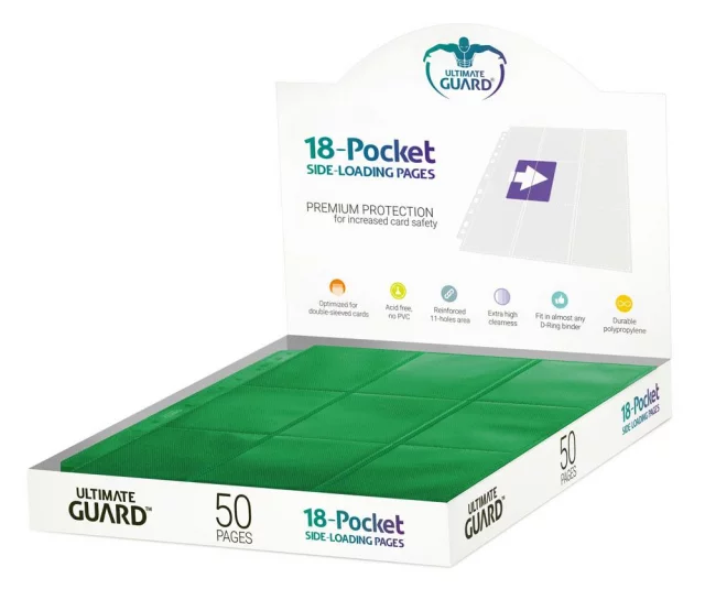 Album Seite Ultimate Guard - Side Loaded 18-Pocket Pages Green (1 Stck)