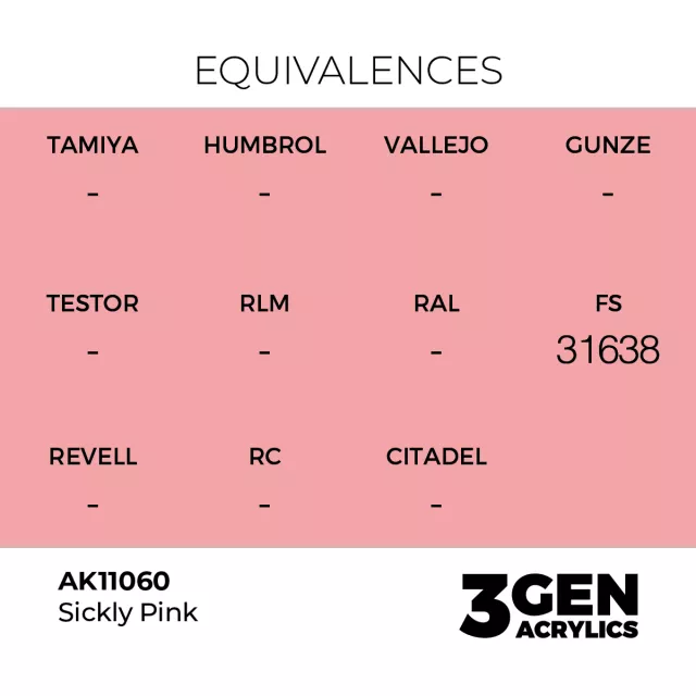 Grundfarbe AK 3Gen (Sickly Pink - Acrylic) - Blasses Rosa - AK-Interactive