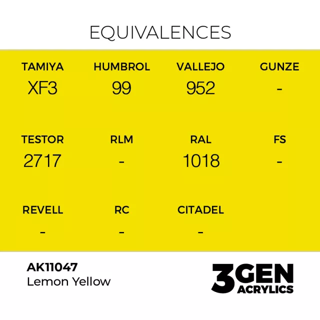 Grundfarbe AK 3Gen (Lemon Yellow - Acrylic) - zitronengelb - AK-Interactive