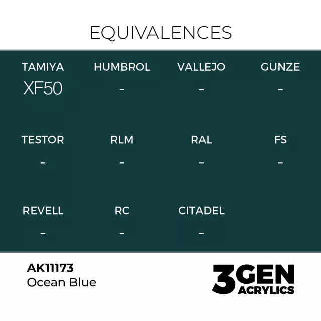 Grundfarbe AK 3Gen (Ocean Blue - Acrylic) - Ozeanblau - AK-Interactive
