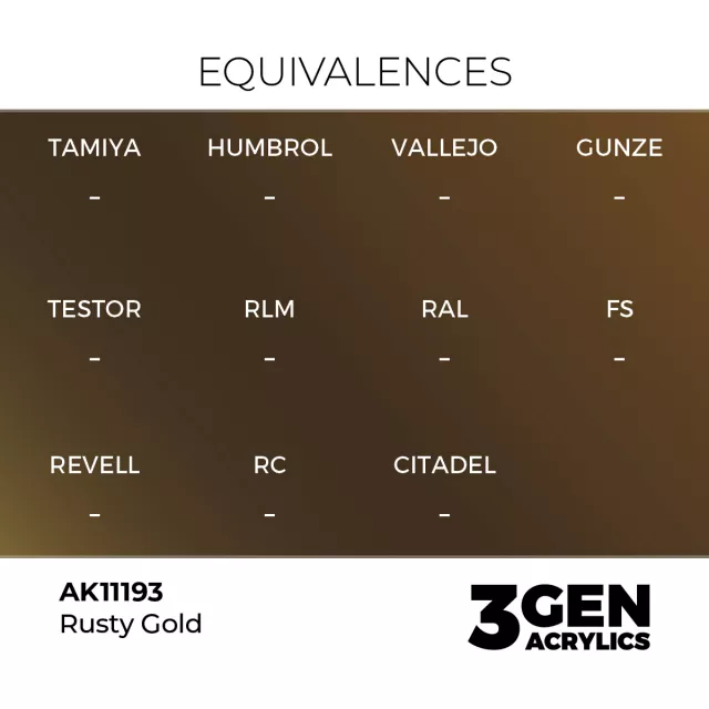 Grundfarbe AK 3Gen (Rusty Gold - Metallic) - Patiniertes Gold - AK-Interactive